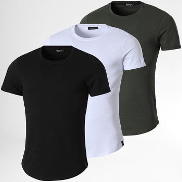 Uniplay - Lot De 3 Tee Shirts Noir Blanc Vert Kaki