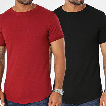 Uniplay - Set di 2 magliette nere bordeaux