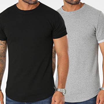 Uniplay - Set di 2 magliette nere e grigie screziate