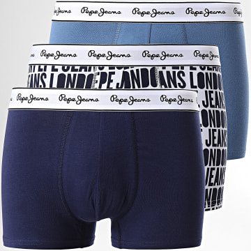 Pepe Jeans - Set di 3 boxer PMU11091 Bianco Azzurro Navy