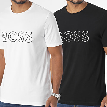 BOSS - Juego De 2 Camisetas 50497894 Blanco Gris Carbón