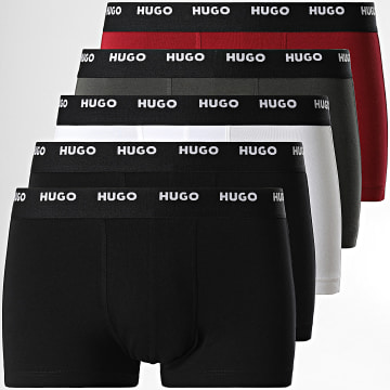  HUGO - Lot De 5 Boxers 50479944 Noir Blanc Bordeaux