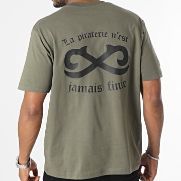  La Piraterie - Tee Shirt Oversize Infini Vert Kaki Noir