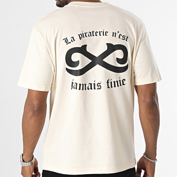  La Piraterie - Tee Shirt Oversize Infini Beige Noir