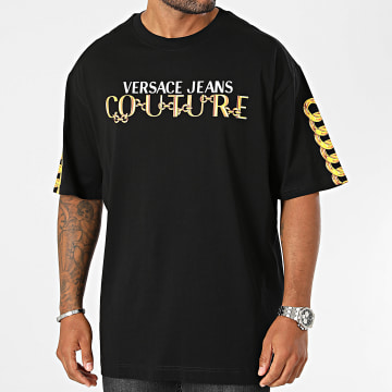  Versace Jeans Couture - Tee Shirt Logo Chain 75GAHF01-CJ00F Noir