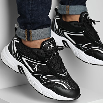 Calvin Klein - Sneakers Retro Tennis 0589 nero bianco brillante