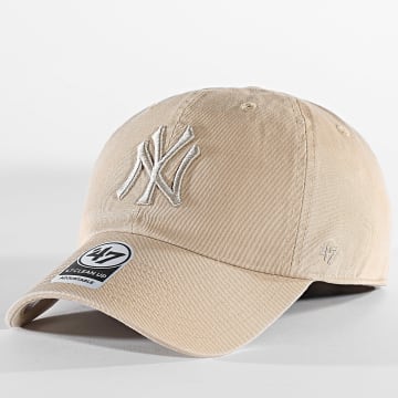 '47 Brand - Casquette Clean Up New York Yankees Beige Foncé