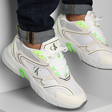 Calvin Klein - Sneakers Retro Tennis 0589 Bright White Creamy White Lime