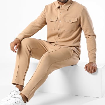 Uniplay - Set camicia a maniche lunghe e pantaloni chino color cammello