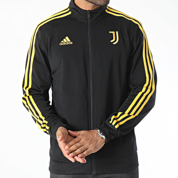 Adidas Sportswear - Juventus HZ4965 Chaqueta negra a rayas con cremallera
