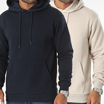JACK & JONES Lot De 2 Sweats à Capuche Homme Jorbillyburg - Confort Et Style Décontracté