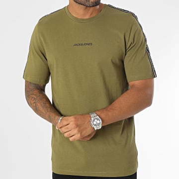 Jack And Jones - Taper Stripe Tee Shirt Verde Khaki
