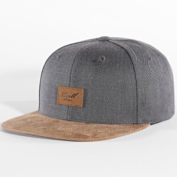  Reell Jeans - Casquette Snapback Suede Gris Anthracite Camel