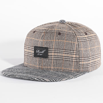  Reell Jeans - Casquette Snapback Pitch Out Check Mix Beige Noir Blanc