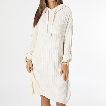  Only - Robe Pull Capuche Tessa Carey Beige Chiné
