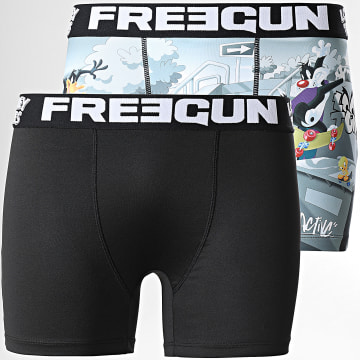  Freegun - Lot De 2 Boxers Looney Tunes Gris Noir