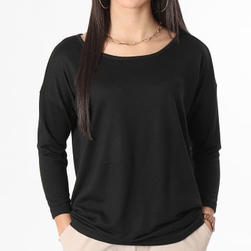Only - Tee Shirt Manches Longues Femme Elcos Noir