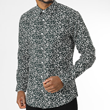 Only And Sons - Camisa de manga larga Andy Slim Verde Oscuro