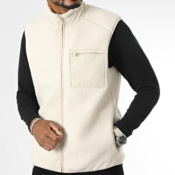 Only And Sons - Chaqueta polar sin mangas Dallas Sherpa Beige