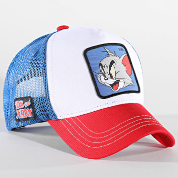  Capslab - Casquette Trucker Tom And Jerry Rouge Blanc Bleu
