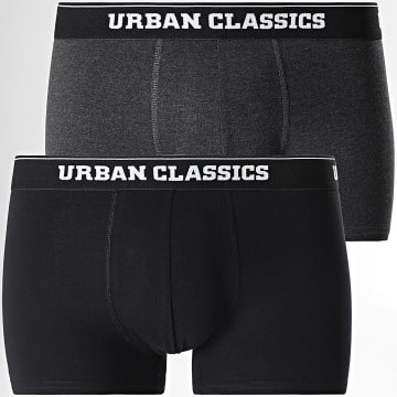 Urban Classics - Set di 2 boxer TB1277 nero grigio carbone