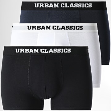 Urban Classics - Set di 3 boxer neri, bianchi e marini TB3838