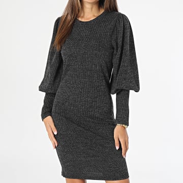  Only - Robe Manches Longues Femme Emma Gris Anthracite Chiné