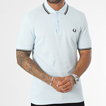  Fred Perry - Polo Manches Courtes Twin Tipped M3600 Bleu Clair