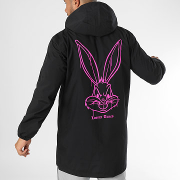  Looney Tunes - Coupe-Vent Capuche Angry Bugs Bunny Back Noir Rose