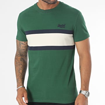 Superdry - Maglietta Essential Logo Stripe Verde