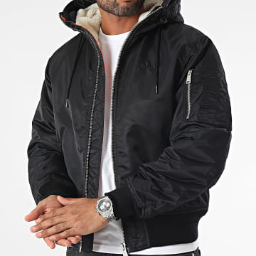 Schott NYC - Bomber Jas met capuchon B19RS Zwart