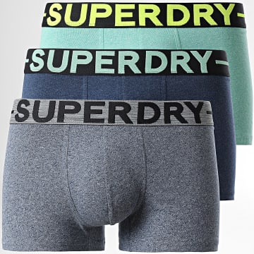 Superdry - Set di 3 boxer classici verde navy