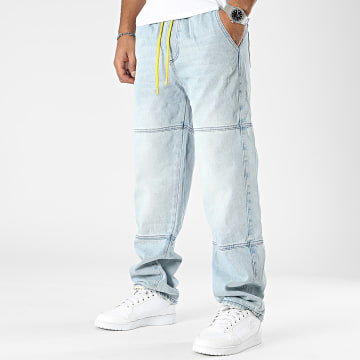 2Y Premium - Pantaloni da jogging con lavaggio blu