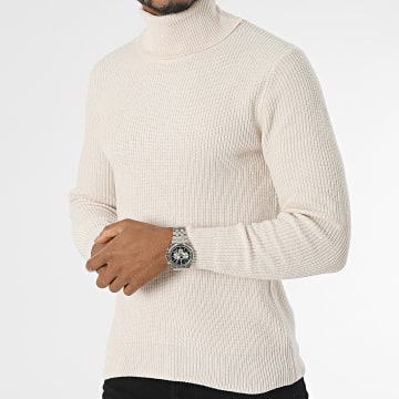 Classic Series - Pull Col Roulé Beige