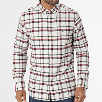 Tommy Hilfiger - Camisa Manga Larga Pequeña Global Stripe Check 1745 Beige