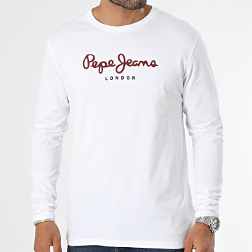  Pepe Jeans - Tee Shirt Manches Longues Eggo Blanc