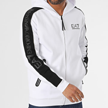 Ea7 Sweat Shirt A Capuche Blanc Pour Homme Avec Poches Avant main image 0