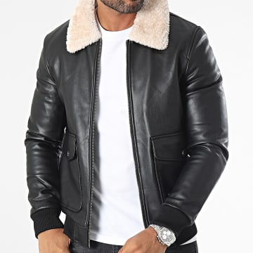 Frilivin - Veste Col Mouton Noir