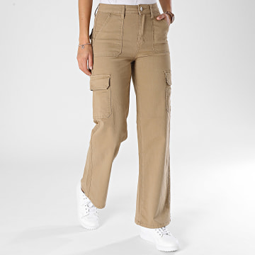 Girls Outfit - Pantaloni Cargo Donna Flare Camel