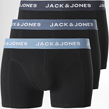 Jack And Jones - Set di 3 boxer neri tinta unita