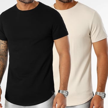 Uniplay - Set di 2 camicie oversize nero beige