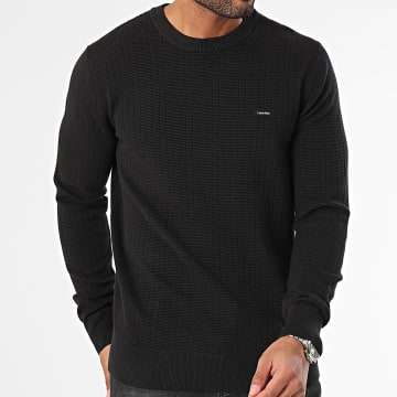 Calvin Klein - Pull Structure K10K111946 Noir - LaBoutiqueOfficielle.com