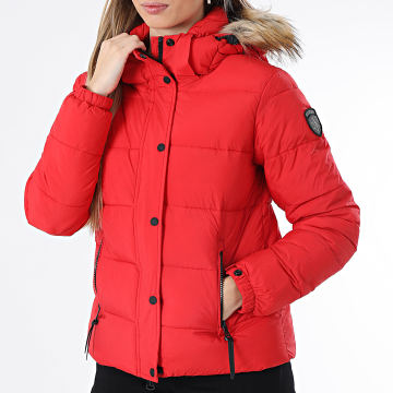 Superdry - Faux Fur Hooded Comforter Mujer W5011569A Rojo