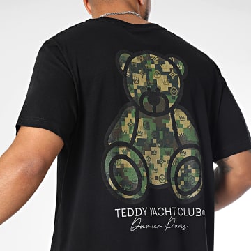 Teddy Yacht Club - Tee Shirt Oversize Large Damier Paris Kaki Nero