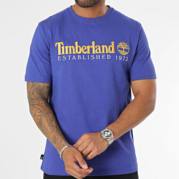 Timberland - Tee Shirt Stabilito 1973 Logo ricamato A6SE1 Blu reale