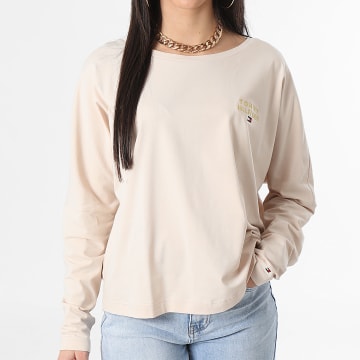Tommy Hilfiger - Tee Shirt Manches Longues Femme Gold 4915 Beige