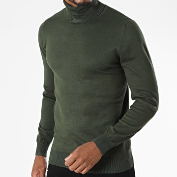 Aarhon - Jersey de cuello alto verde caqui