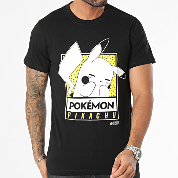 Pokémon - Camiseta Embarrassed Pika Negro Blanco