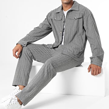 Aarhon - Conjunto de chaqueta y pantalón gris brezo