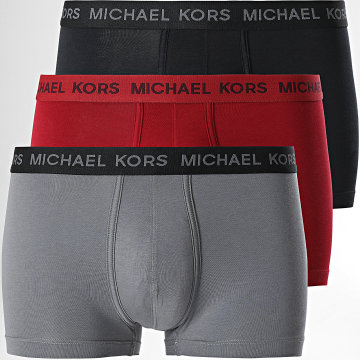 Michael Kors - Supima Boxer Juego de 3 6F31T10773 Negro Rojo Gris Carbón